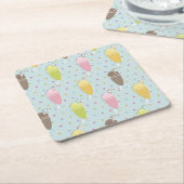 ミルクセーキパターン スクエアペーパーコースター (アングル)