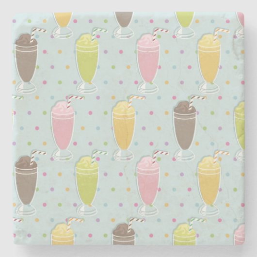 ミルクセーキパターン ストーンコースター (正面)