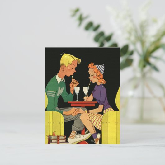 ミルクセーキ-ヴィンテージの結婚式招待状--を共有して下さい 招待状 (スタンド正面)