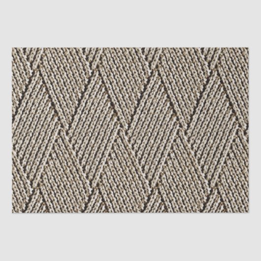 ミルクチョコフェイクートダイヤモンドニットパターン 薄葉紙 (正面)