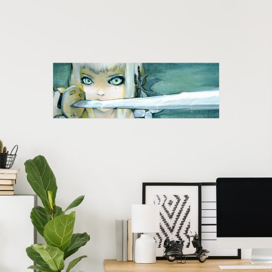 ミルクティスル忍者ガールアートポスター ポスター (ホームオフィス)