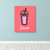 ミルクティピンクバブルティー キャンバスプリント (インサイチュ (ウッドフロア))