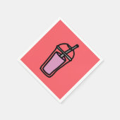 ミルクティピンクバブルティー スタンダードカクテルナプキン (角)