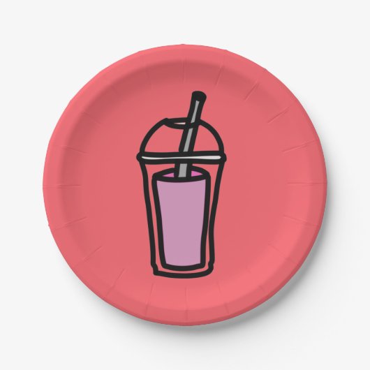ミルクティピンクバブルティー ペーパープレート (正面)