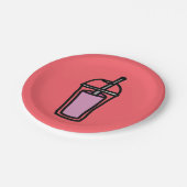 ミルクティピンクバブルティー ペーパープレート (アングル)