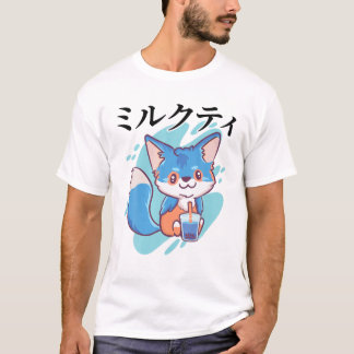 ミルクティー – かわいいかわいいアニメキツネ日本の- Aesthe Tシャツ