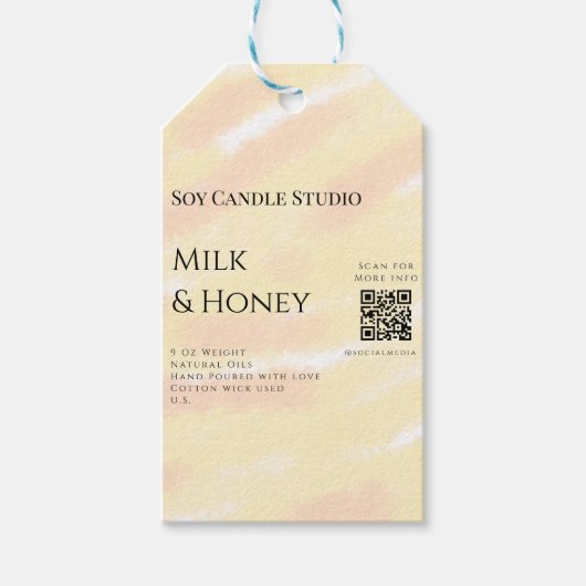 ミルクハニーソイキャンドル事業 QRコード テキストを追加 ギフトタグ (正面)