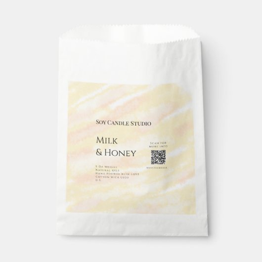 ミルクハニーソイキャンドル事業 QRコード テキストを追加 フェイバーバッグ (正面)