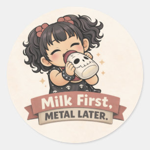 ミルクファースト メタルレイター かわいいゴスベイビーステッカー ラウンドシール