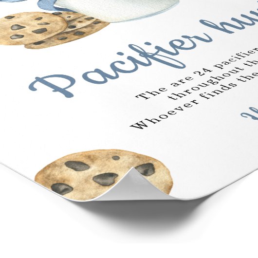 ミルクベビーシャワーおしゃぶり狩りゲーム ポスター (角)