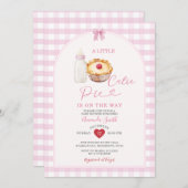 ミルクボトルかわいこちゃんパイピンクジンガムベビーシャワー 招待状 (正面/裏面)