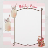 ミルクボトルとクリスマスお菓子のレシピ便箋 (正面/裏面)