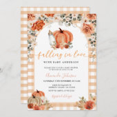 ミルクボトルカボチャ落ちるLoveBabyシャワー 招待状 (正面/裏面)