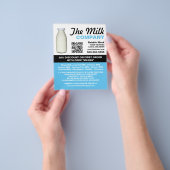 ミルクボトルデザイン、ミルクマン/女性デリバリー チラシ (手)