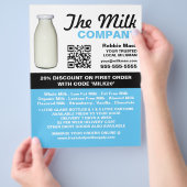 ミルクボトルデザイン、ミルクマン/女性デリバリー チラシ (手)