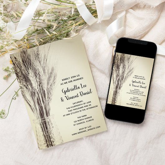 ミルクボトル農場結婚の 招待状