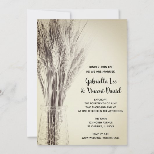 ミルクボトル農場結婚の 招待状 (正面)