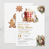 ミルクボトルA メリー リトル ベイビー シャワー ジンジャーブレッド 招待状 (正面/裏面)