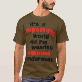 ミルクボーン食べを下に着ている犬の世界 Tシャツ