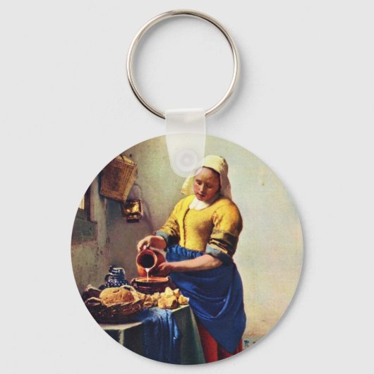 ミルクメイド[1]。By Johannes Vermeer キーホルダー (正面)