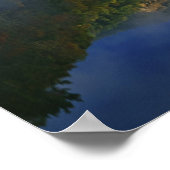 ミルクリーク湖と日の出の紅葉 ポスター (角)