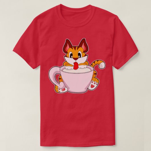 ミルク入りタイガー猫 Tシャツ (デザイン正面)