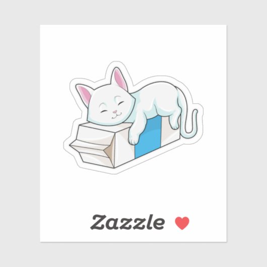 ミルク入り猫 シール (シート)