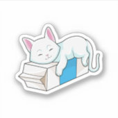 ミルク入り猫 シール (正面)