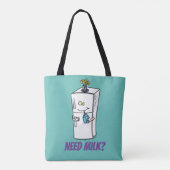 ミルク冷蔵庫の漫画イラストレーション トートバッグ (裏面)