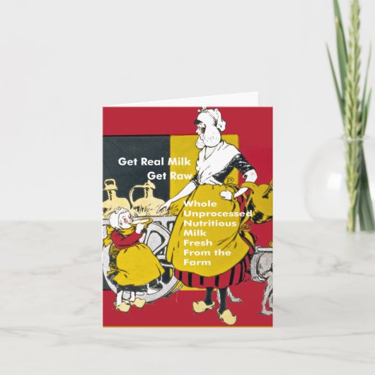 ミルク実在を取る – 生のヴィンテージのポスターを取る サンキューカード (正面)