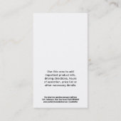 ミルク操作のための白黒乳牛 名刺 (裏面)