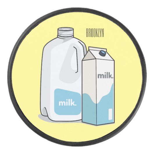 ミルク漫画のイラストレーション アイスホッケーパック (正面)