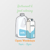 ミルク漫画のイラストレーション ウィンドウサイン (シート)