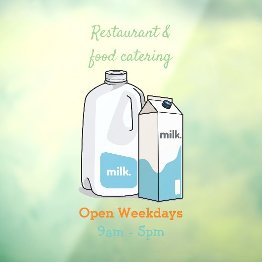 ミルク漫画のイラストレーション ウィンドウサイン (シート3)