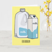 ミルク漫画のイラストレーション カード (黄色い花)