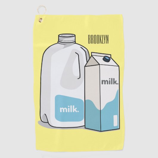 ミルク漫画のイラストレーション ゴルフタオル (正面)