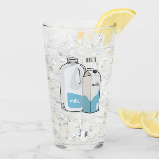 ミルク漫画のイラストレーション タンブラーグラス (アイス裏面)