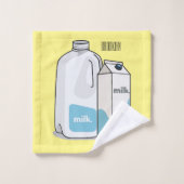 ミルク漫画のイラストレーション バスタオルセット (ウォッシュタオル)