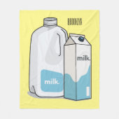 ミルク漫画のイラストレーション フリースブランケット (正面)