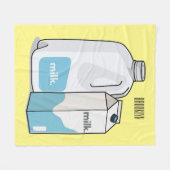 ミルク漫画のイラストレーション フリースブランケット (正面(横))