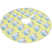 ミルク漫画のイラストレーション ブラッシュドポリエステルツリースカート (アングル)