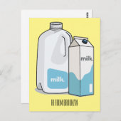 ミルク漫画のイラストレーション ポストカード (正面/裏面)