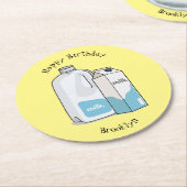 ミルク漫画のイラストレーション ラウンドペーパーコースター (アングル)