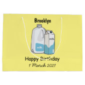 ミルク漫画のイラストレーション ラージペーパーバッグ (裏面)