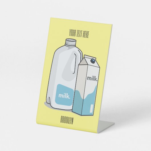 ミルク漫画のイラストレーション 台座サイン (正面)