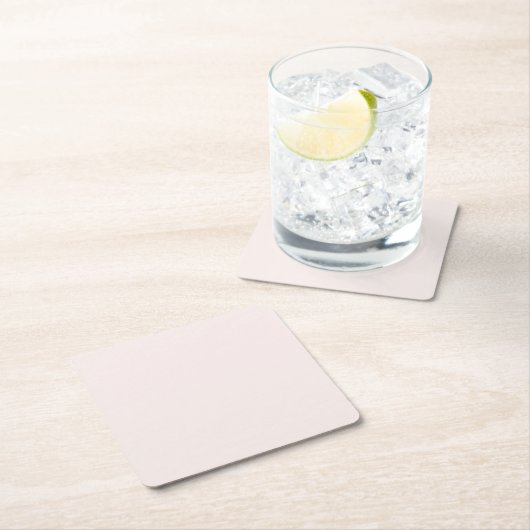 ミルク無地のピンク スクエアペーパーコースター (インサイチュ)