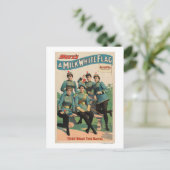 「ミルク白い旗」女性マーチングバンド ポストカード (スタンド正面)