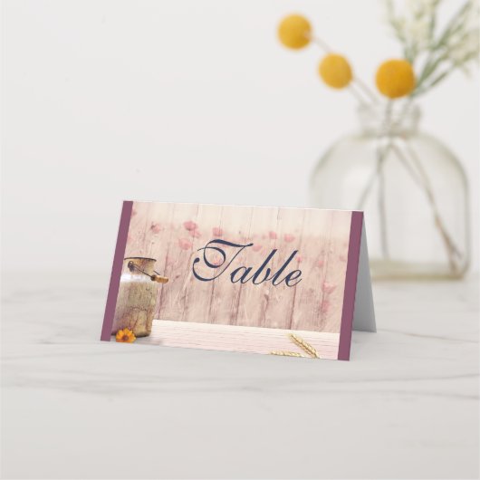 ミルク素朴缶カントリーウェディングテーブル プレイスカード (正面)