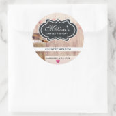 ミルク素朴缶カントリースタイルオンウッドキャンドルソープ ラウンドシール (バッグ)