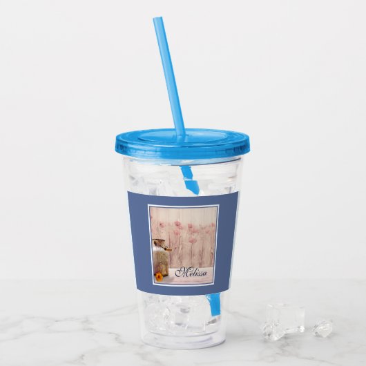 ミルク素朴缶カントリースタイルオンウッド アクリルタンブラー (アイス正面)